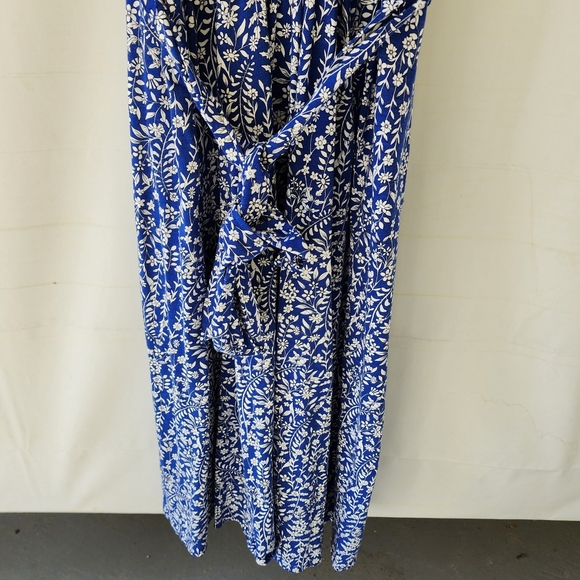 Boden Sofia Trim Jersey Blue Floral Midi Dress - Picture 6 of 13